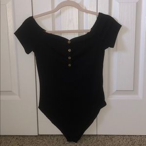 Black short sleeve bodysuit